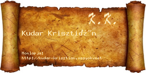 Kudar Krisztián névjegykártya